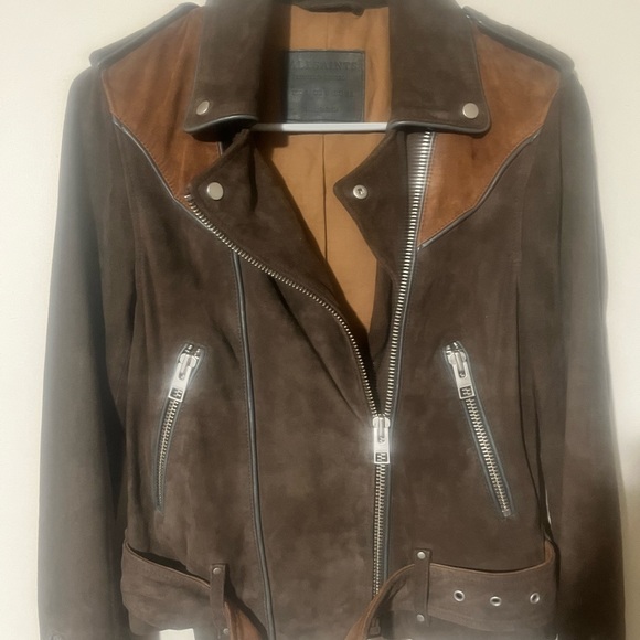 AllSaints Pipe Western Leather Jacket - Picture 2 of 5